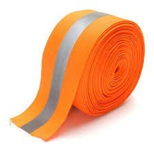 Just In Trend Sew on High Visibility Hi Vis Retro Reflective Fabric Tape (2" x 10 yds, Orange/Silver) Orange / Silver 2" x 10 yds