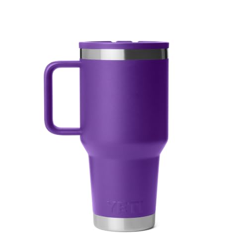 YETI Rambler 30 oz Travel Mug with Flip Straw Lid – Stainless Steel, Vacuum Insulated, Leakproof, Cup Holder Friendly, Pace Purple
