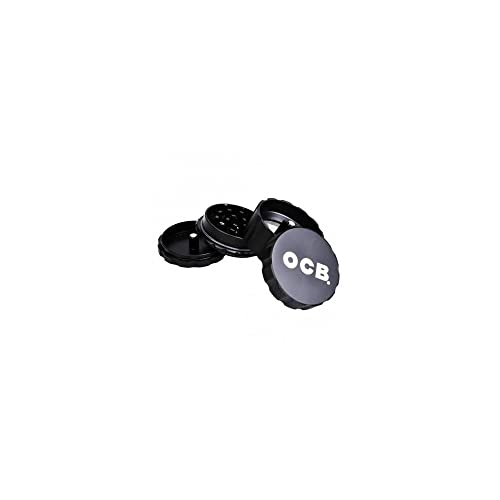 OCB 18887 Herb Grinder with Diamond Cut Black Matt 50 mm 4-Piece Aluminium