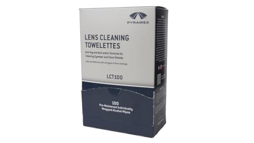 Pyramex Safety Individually Packaged Lens Cleaning Towelettes, No Streaks, 100 Piece