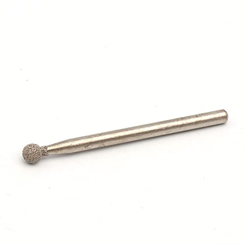 [Australia - AusPower] - 3mm×3mm Diamond Ball Point Head Mounted Burr Drill Bits Rotary Tools for Jewelers, Craft Hobbyists, Modelers, Pack of 10 3mm×3mm 