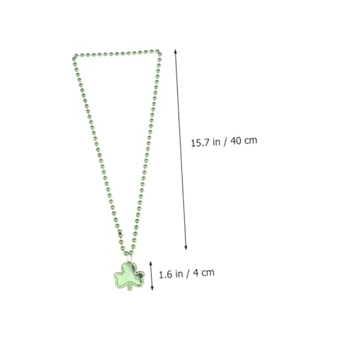 Abaodam 3pcs Lucky Leaf Necklace Beautiful Fashionable Necklace Bead Pendant for Festival St Patrick's Day Parade Green Beads and Four Leaf Leaflet Design