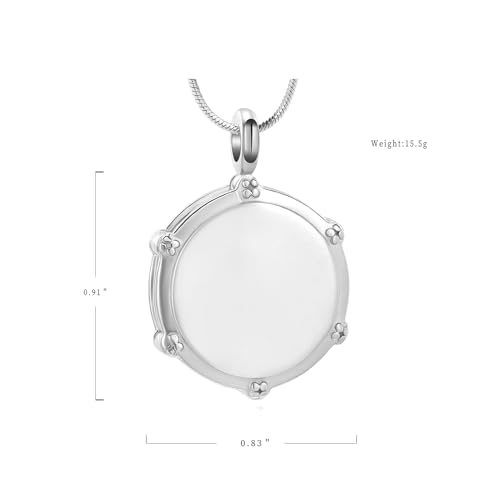 Music Drum Cremation Jewelry for Ashes Rockers Jazz Band Drum Urn Necklace Ashes Holder Stainless Steel Keepsake Pendant Necklace Silver