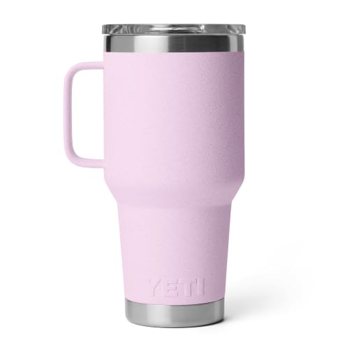 YETI Rambler 30 oz Travel Mug, Stainless Steel, Vacuum Insulated with Stronghold Lid Cherry Blossom