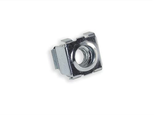 RackGold M6 zinc cage nuts 50 pack, clip-on rack hardware made in the USA