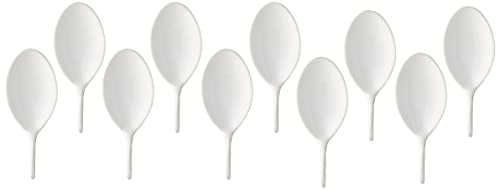 Restaurantware White Fish Porcelain Spoon, 4 In, 10 Pack