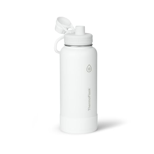 ThermoFlask Insulated Water Bottles, Spout Lid, 2-Pk, 32 oz, White/Blush 32 Ounces White / Blush