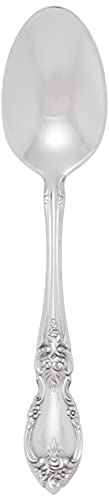 Set of four Oneida Louisiana teaspoons, elegant silverware flatware for four, featuring polished stainless steel teaspoons.