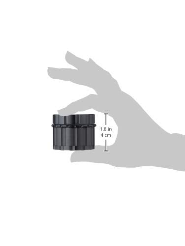 OCB 18887 Herb Grinder with Diamond Cut Black Matt 50 mm 4-Piece Aluminium