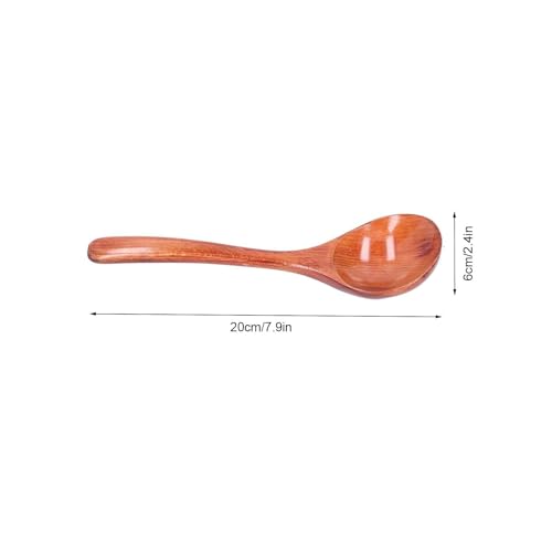 Wooden Spoon, 5PCS Wood Soup Spoons Wooden Spoons Japanese Style Ramen Noodle Soup Spoons Soup Ladle for Eating Asian Soup Spoon (Brown)