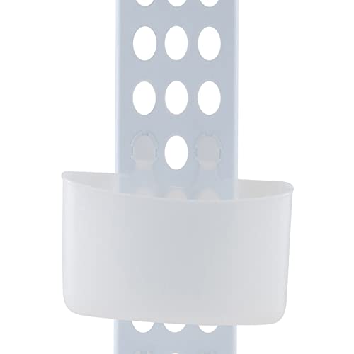 Bath Bliss 3 Tier Adjustable Shelves Shower Caddy | Bathroom Organization | Razor Hooks | Customizable Shelf | Soap Dish | Holds Large Bottles | White