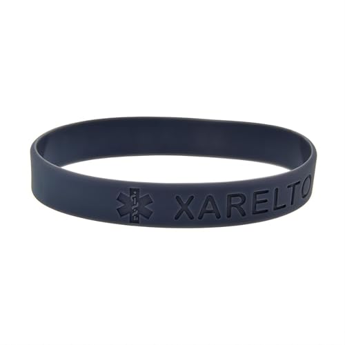 Xarelto Medical Alert Bracelet, Xarelto Medical Alarm Detection, Bracelets for Men and Women, Outdoor Sports, Elastic Bracelets, Pack of 4, One Size, Silicone, No Gemstone