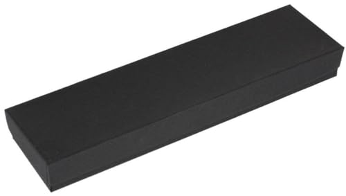 RJ Displays 25 Pack Cotton Filled Cardboard Paper Jewelry Bracelet, Watch, Necklace, Jewelry Set, Gift Retail Packaging (Matte Black, 8" x 2" x 1")