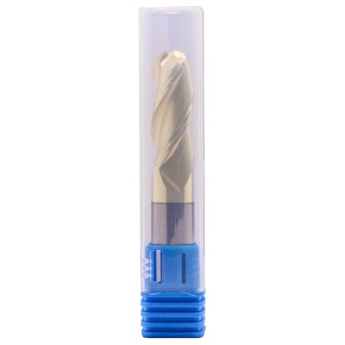 BestParts 1/2 inch 3-flute ball nose solid carbide end mill for aluminum, ZrN coated