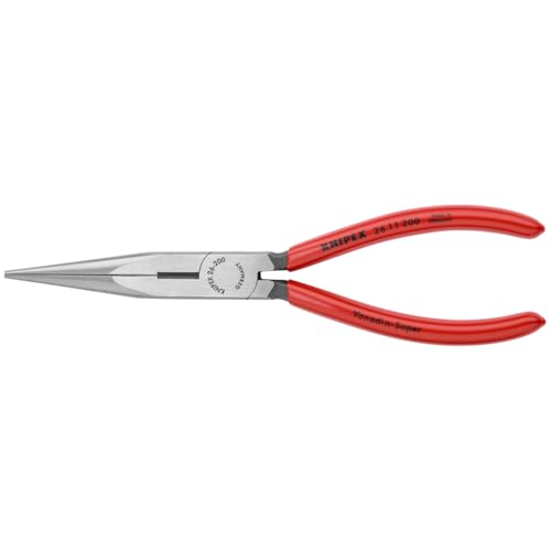 KNIPEX 26 11 200 8-inch long nose pliers with cutter and red-blue handles