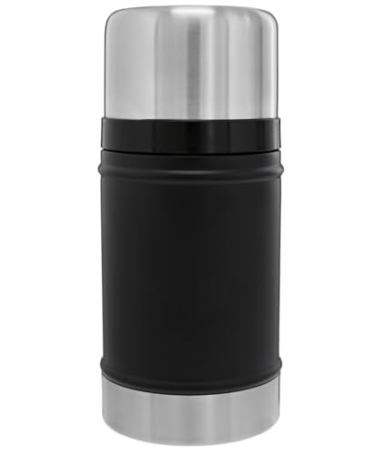 Stanley Classic Legendary Large Food Jar 24 oz | Vacuum Insulated Thermos Food Container | Wide Mouth Screw On Lid | Packable for Travel | Stainless Steel with Leakproof Lid | BPA-Free | Black 2.0