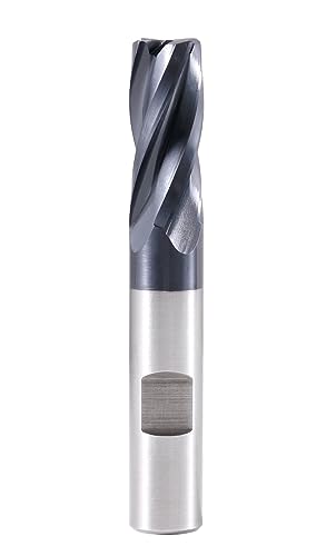 Accusize Industrial Tools M42 cobalt TiAlN square nose finishing end mill, 1/2 in CNC center cutting tool