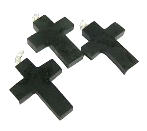 Cross Pendant Set of 3 Black Tourmaline Crystal Pendants Positive Energy Fashion Accessory