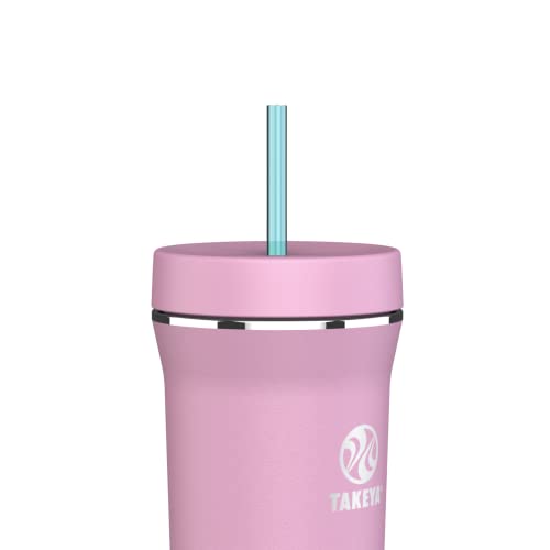 Takeya 32 oz Stainless Steel Insulated Tumbler with Straw Lid, Premium Quality, Sweatproof Pink Lavender 32 Ounces