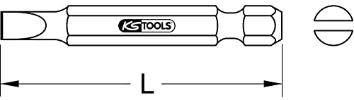 KS-Tools 911.2756 1/4" Bit Schlitz,50mm,5mm,5er 5 Stück 5.0 mm