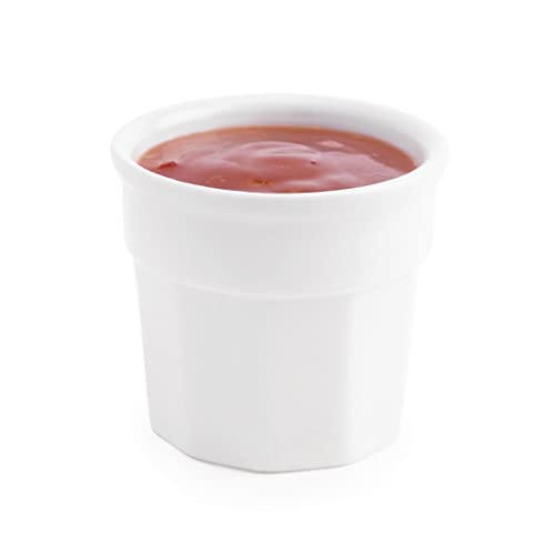 Olympia Whiteware Porcelain Dipping Pots 45x50mm, White, 12 Pack