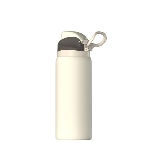 Hydrapeak Oasis 32oz Insulated Water Bottle with Locking Chug Lid & Handle, Leakproof Stainless Steel Travel Tumbler, Great for Gym, Work & Everyday Hydration, Ivory (Pack of 2) 32 Ounces (Pack of 2)