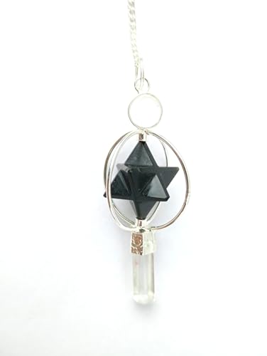 Jet Natural Black Tourmaline Spinning Pendulum for Dowsing, Reiki Healing, Chakra Balancing, Vastu, Energy Cleansing – Crystal Divination Tool for Accuracy & Protection
