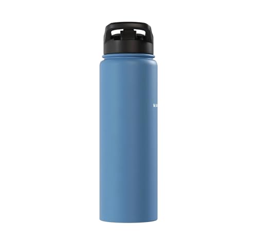 Man of God Cross - Minimalist Christian Religious Jesus Stainless Steel Insulated Water Bottle Light Blue 30 oz
