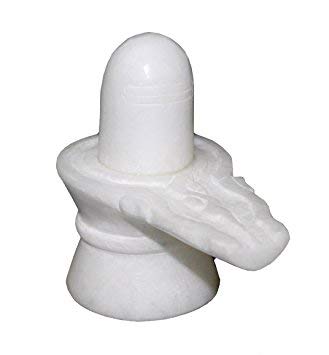 Natural White Marble Shiva Lingam Shivling 4 Inch 350g – Handcrafted Mahadev Lingam Idol for Home Temple, Puja, Abhishek, Meditation, Vastu, Spiritual Healing, Hindu Religious Decor & Sacred Gift