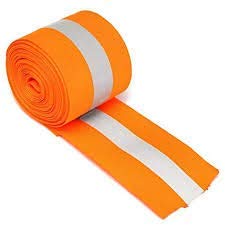 Just In Trend Sew on High Visibility Hi Vis Retro Reflective Fabric Tape (2" x 10 yds, Orange/Silver) Orange / Silver 2" x 10 yds