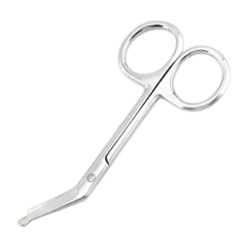 Ostomy Accessories Pouch Scissors with Blunt Round Tip for Colostomy Care, Stainless Steel, 110 mm, Pack of 1