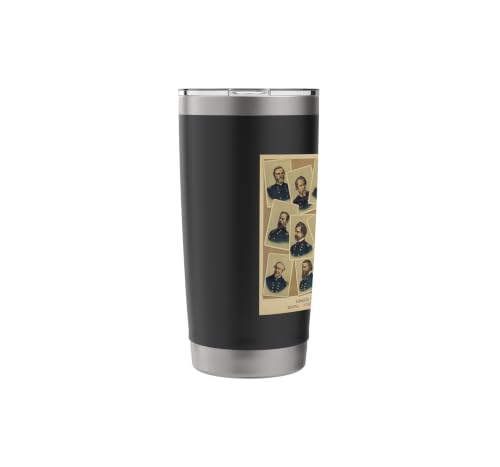 Vintage Union Generals of The US Civil War (1884) Stainless Steel Insulated Tumbler Black 20 Ounces