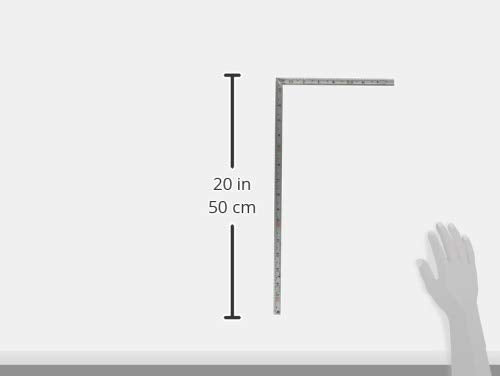 [Australia - AusPower] - Shinwa Sokutei 10654 Curb Scale, Same Thickness, Square 1.5 Inches, Masterpiece, Red Numerals, Silver 1尺5寸 