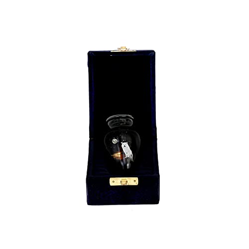 HLC White Wolf Night Full Moon Keepsake Urn - Small (3.5" cu.in.) with 1 Velvet Box Bag