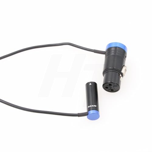 Audio Mixer Cable for Blackmagic Pocket Cinema 6K Canon C70 Camera, Mini XLR TA3M to XLR 3 Pin Right Angle Low-Profile 40cm Blue