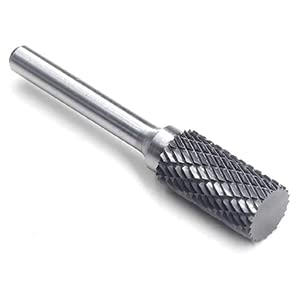 SA-5 5pcs Tungsten Carbide Burrs Cylinder Shape Double Cut Rotary Burr File(1/2” cutter Dia X 1”Cutter Length) with 1/4'' Shank dia,Pack of 5 SA-5-5PCS