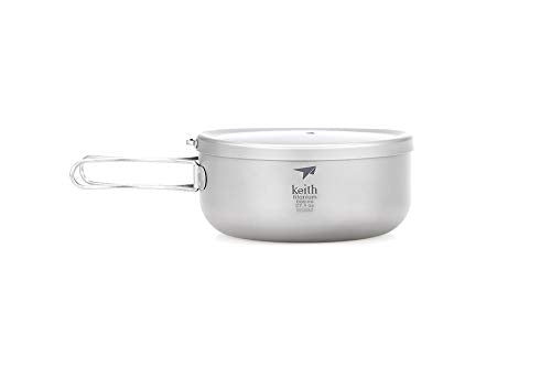 Keith Titanium lunch box Ti5327 for 18th anniversary, durable stainless steel container with secure lid and sleek design.
