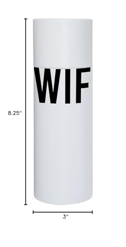Santa Barbara Design Studio Wedding Collection Black and White Skinny Tumbler with Straw, 20-Ounce, Wifey 20 Ounces
