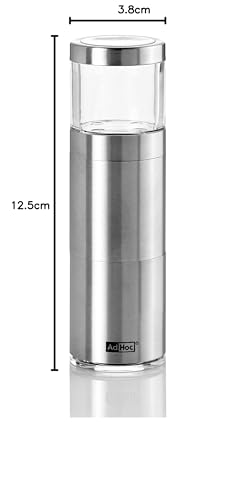 AdHoc Muskatino Nutmeg Grinder Spice Mill Razor Sharp PreciseCutDuo Blades Clear/Silver