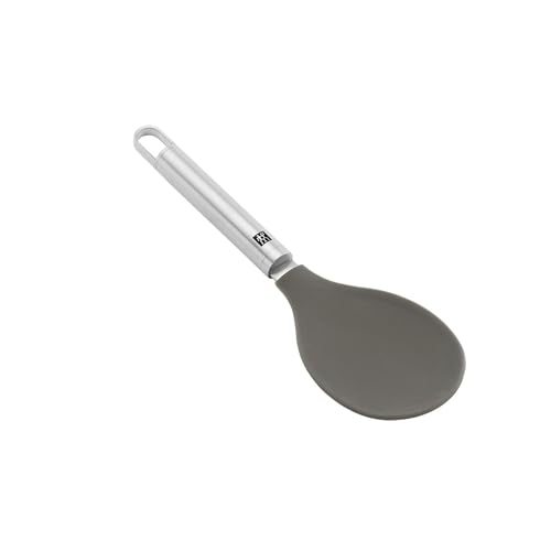 ZWILLING Pro Tool silicone rice spoon with stainless steel handle, ideal for serving rice and hot dishes in the kitchen.