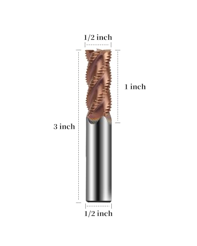 Zorqon 1/2-inch carbide roughing end mill, 4-flute square nose cutting tool fresher bit