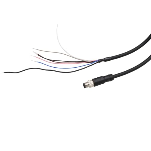 M8 6-pin Male Power Input Output Data Cable for Basler Camera ace 2 V, Boost R, Racer 2 S, Vision System Sensor Industrial Automation Control, A Coding, Shielded, 10m M8 6 pin male to open