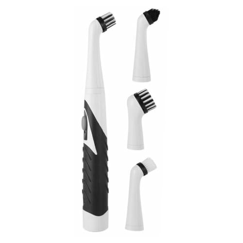 Riven Electric Cleaning Brush Cordless Battery Powered Scrubber with 3 Brush Heads for Kitchen Bathroom Tile Floor Black