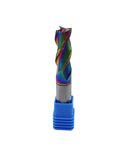 Zorqon 1/2-inch carbide square end mill with DLC rainbow coating and 3 flutes