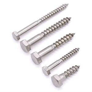 [Australia - AusPower] - Glvaner M12 x 90mm (4 pcs) Stainless Steel Hex Head Lag Screws, Hexagon Head Wood Screws DIN571, Partial Thread Coverage, Plain Finish 4 