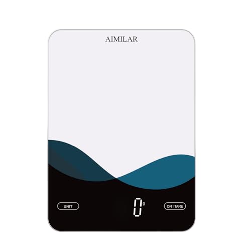 AIMILAR Bluetooth Smart Kitchen Scale 10kg/22lb - Nutrition Food Scale with App Calorie & Macro Tracker, 19+ Nutrients Analysis, USB-C Rechargeable, Tempered Glass, LED Display