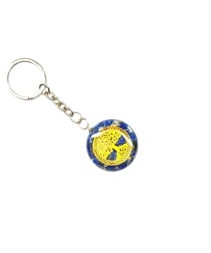 HiJet Lapis Lazuli Tree of Life Orgone Keychain,ChakraBalancing,Healing Crystal,Reiki Healing