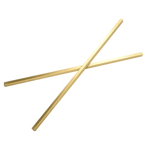 NINGWAAN brass flat bar, 1/4 x 1/4 x 11.8 inch solid mill stock for crafts and decoration