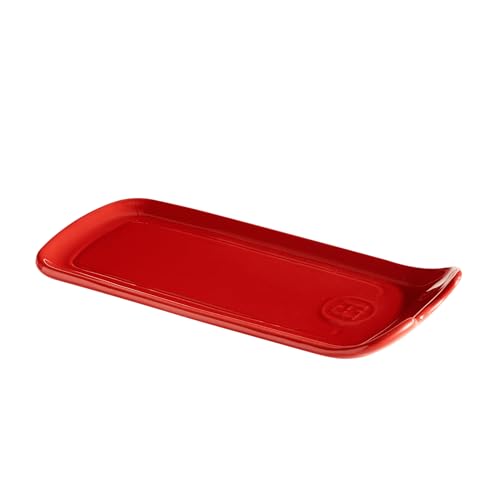 Emile Henry Made in France Ceramic Spoon Rest 9''x 4", Burgundy