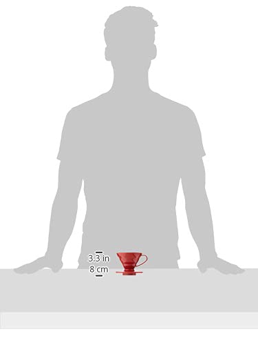 Hario V60 Plastic Coffee Dripper, Size 01, Red